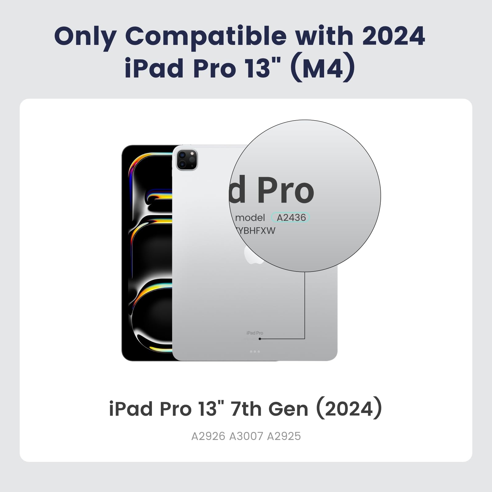 PITAKA Magnetic Case for iPad Pro 13 Inch (2024) | Compatible with iPad Pro M4 | Slim Protective Cover with Apple Pencil Holder | 4 Adjustable Stand Angles | White | Perfect for Work, Study & Entertainment