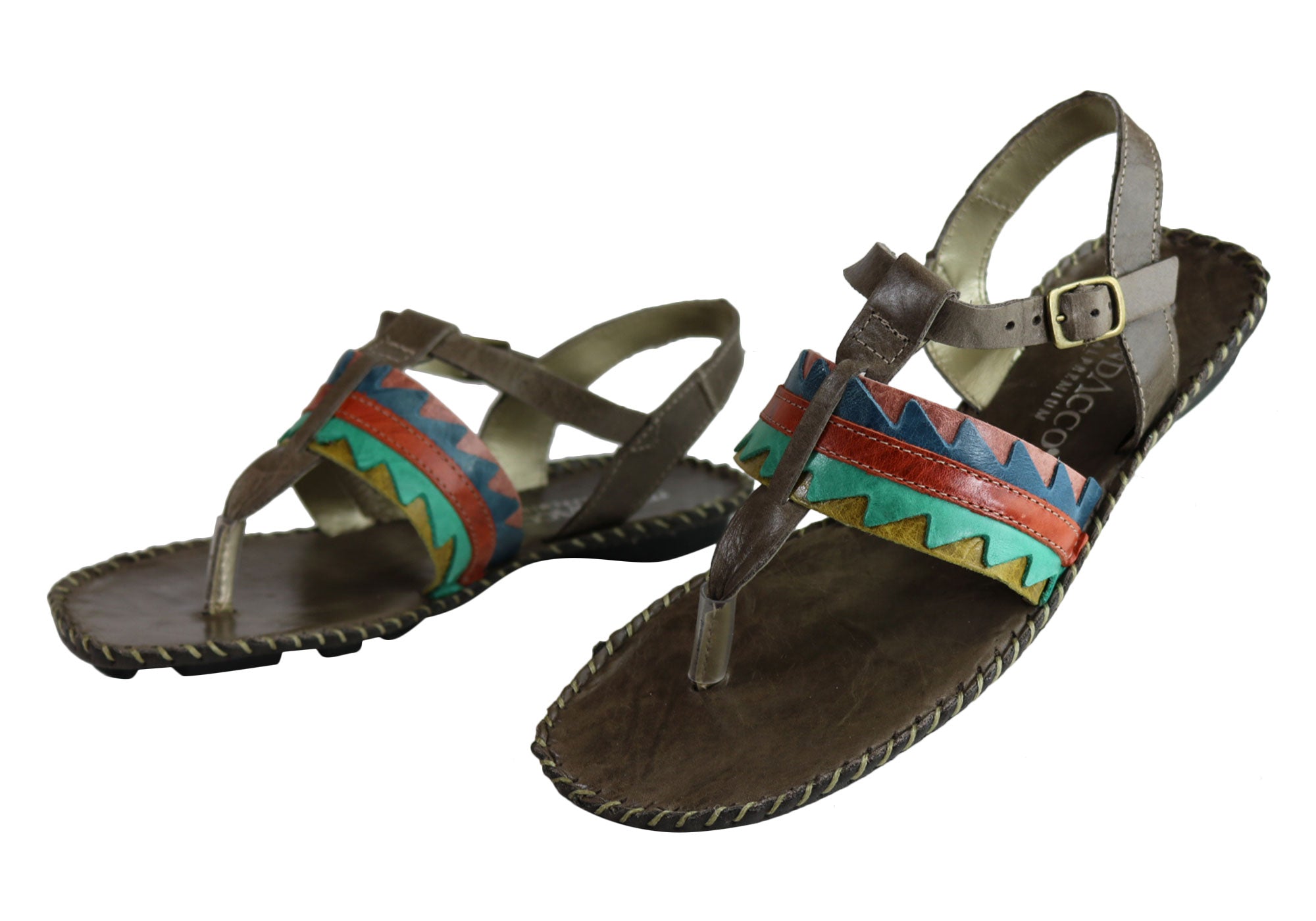 Andacco Kamby Women's Comfortable Leather Flat Sandals - Handmade in Brazil - Perfect for Summer, Beach & Casual Outings