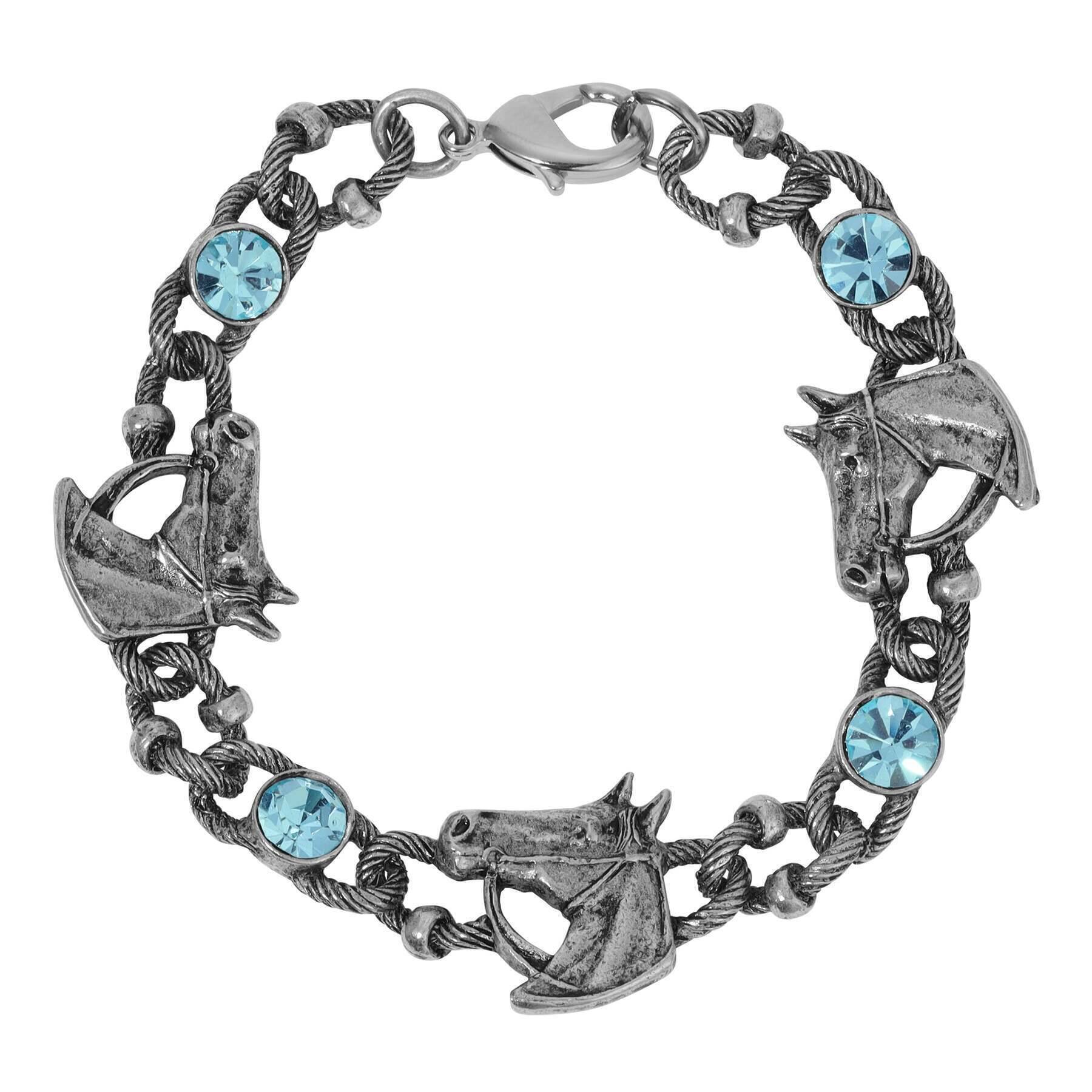 1928 Equestrian Crystal Rope Link Bracelet for Women - Elegant Horse Riding Jewelry Gift for Equestrian Lovers, Perfect for Weddings, Parties & Special Occasions