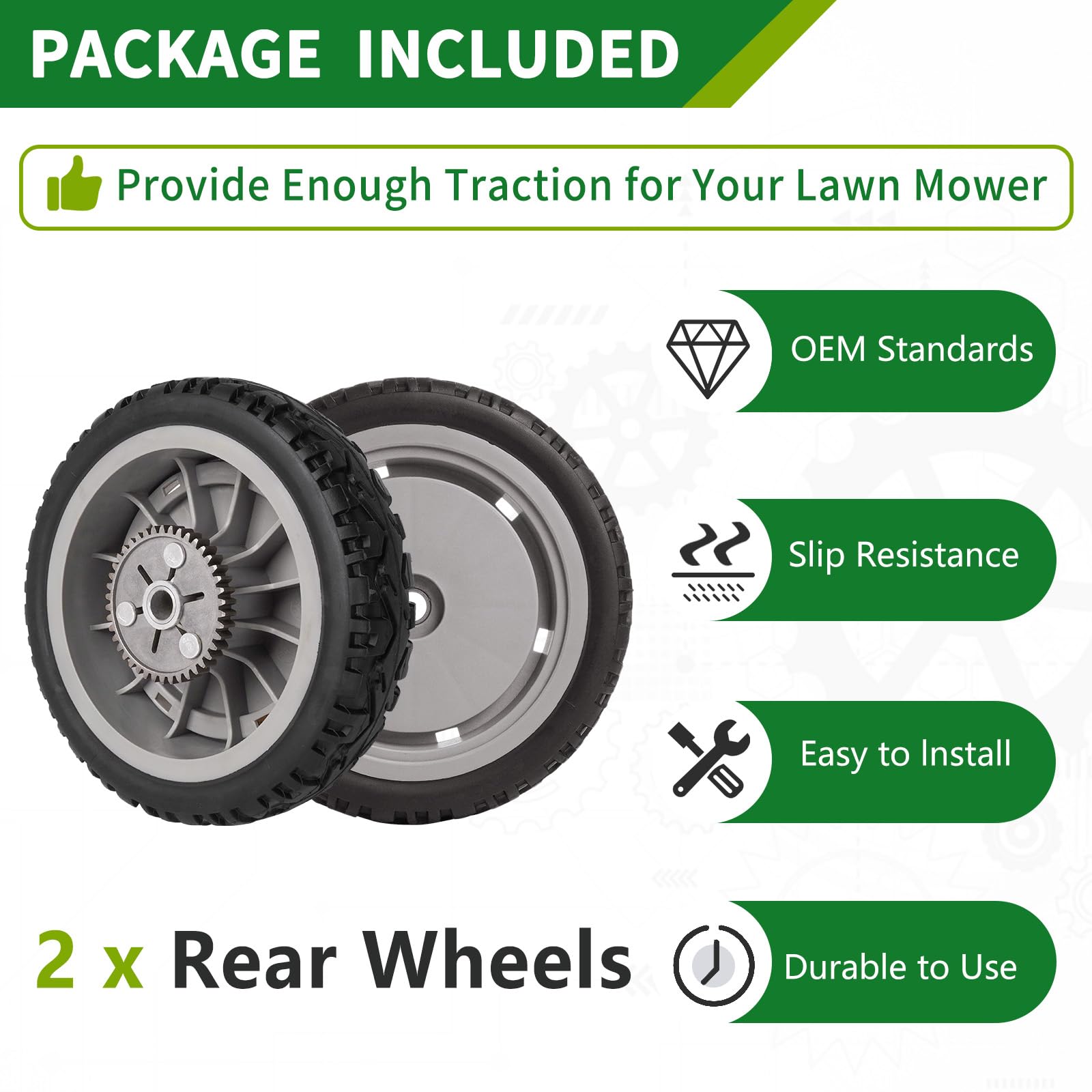 2 Pack Lawn Mower Rear Wheel Gear Assembly Replacement for Toro 107-3709 8 Inch Wheel - Compatible with Toro Lawn Mowers, Durable Replacement Parts for Smooth Mowing Experience