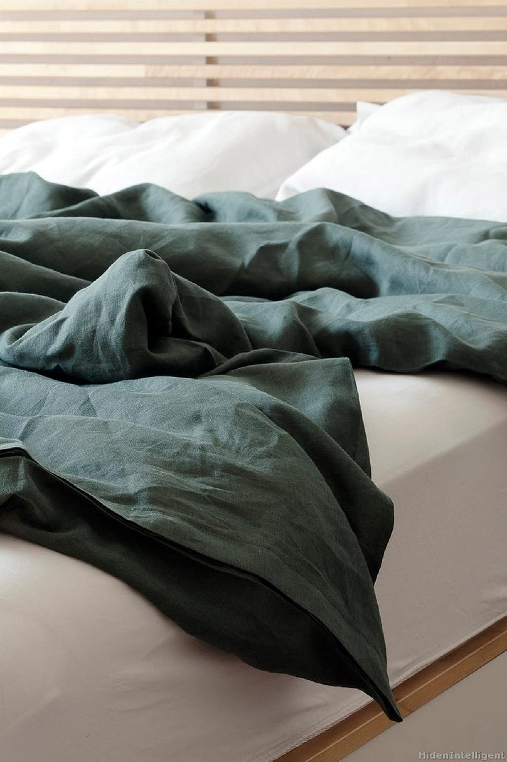 Boho Dark Green Duvet Cover Set - 100% Cotton King Size Bedding with Button Closure | Soft & Breathable Comforter Cover for Twin, Queen, King Beds | Perfect for Bohemian, Farmhouse & Modern Bedroom Decor