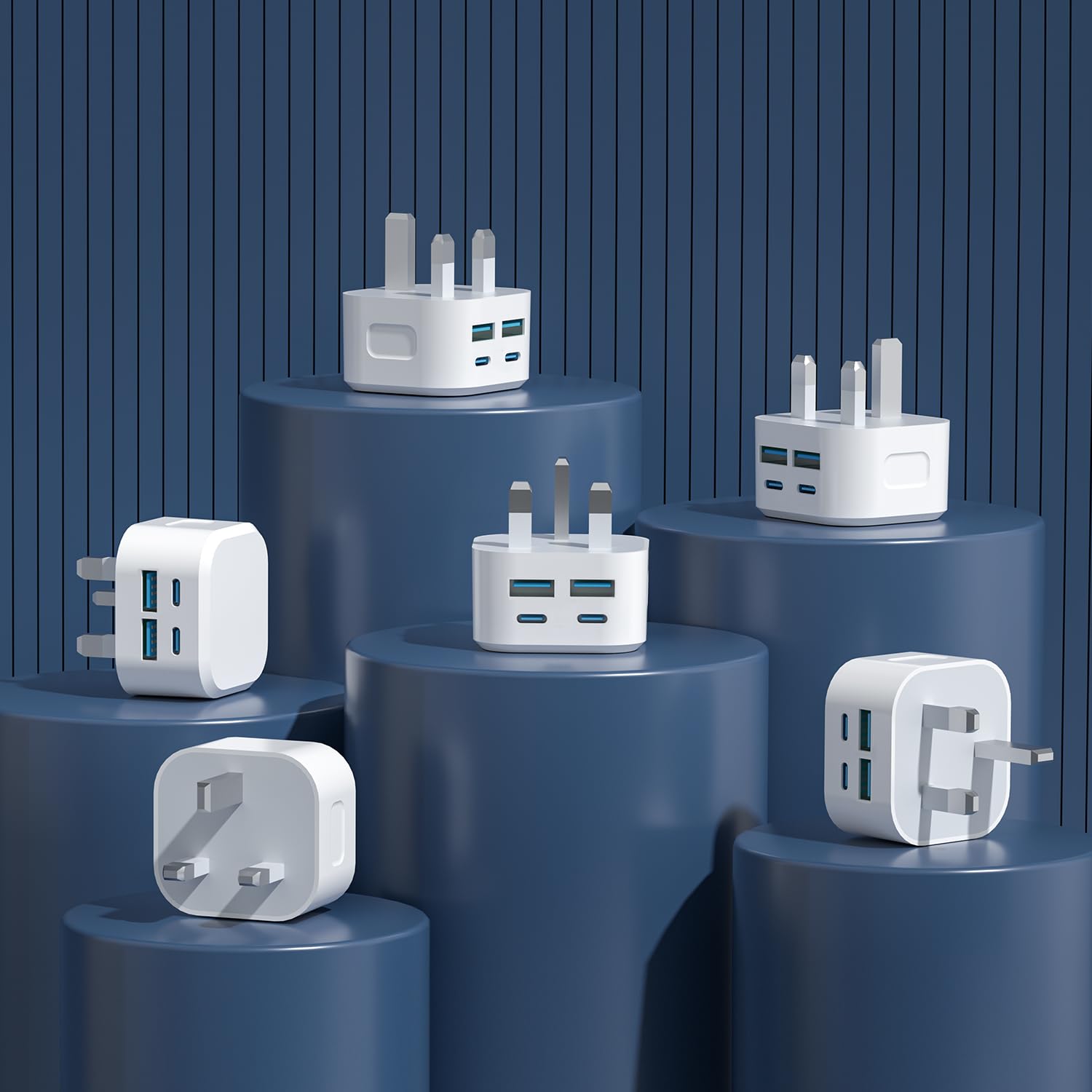 40W USB C Fast Charger with 4 Ports - Dual USB C & Dual USB A Wall Charger for iPhone 15/14/13/12/11 Pro Max/SE/XS/XR/8 Plus, iPad, Samsung Galaxy - Compact UK Plug for Home, Office & Travel Charging