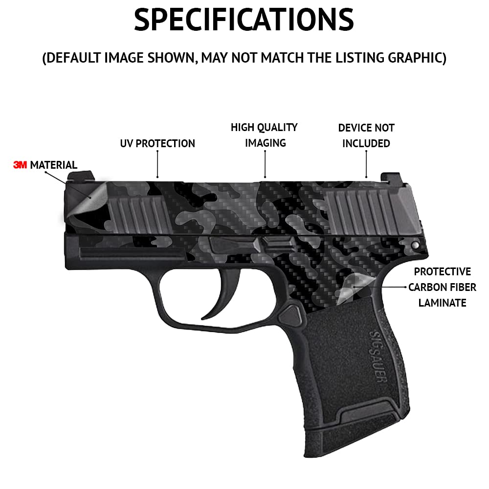 Premium Carbon Fiber Skin for Springfield XDS 3.3 - Protective & Durable Textured Finish | Easy to Apply & Remove | Made in USA | Perfect for Gun Protection & Customization