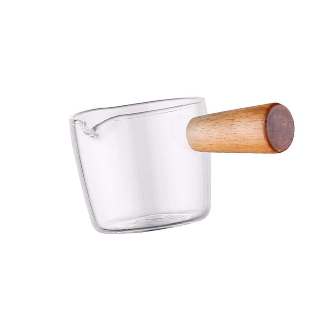 Cabilock Glass Sauce Dish with Handle - Mini Creamer Jug for Milk, Coffee, Seasoning & Appetizers - Perfect for Home & Restaurant Use (Size S) - Ideal for Serving, Pouring & Entertaining