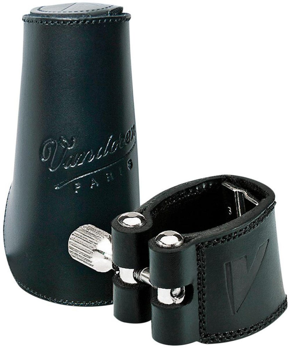 Vandoren LC24L Leather Ligature & Cap for Bass Clarinet - 3 Interchangeable Pressure Plates | Professional Woodwind Accessories for Concerts & Practice