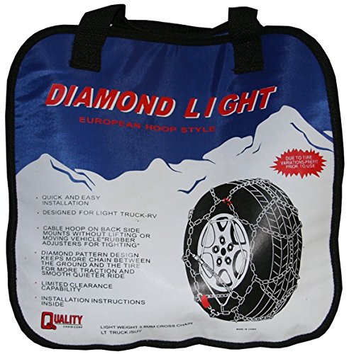 Diamond Back LT 3.7mm Heavy Duty Tire Chains with Rubber Adjusters (2321LW) - Perfect for Snow, Ice & Off-Road Winter Driving