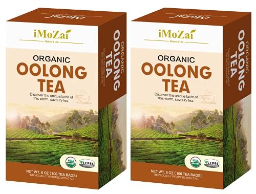 Premium Organic Oolong Tea Bags - 200 Count Individually Wrapped | Loose Leaf Style | Caffeine Rich | Antioxidant Boost | Perfect for Office, Travel & Daily Relaxation