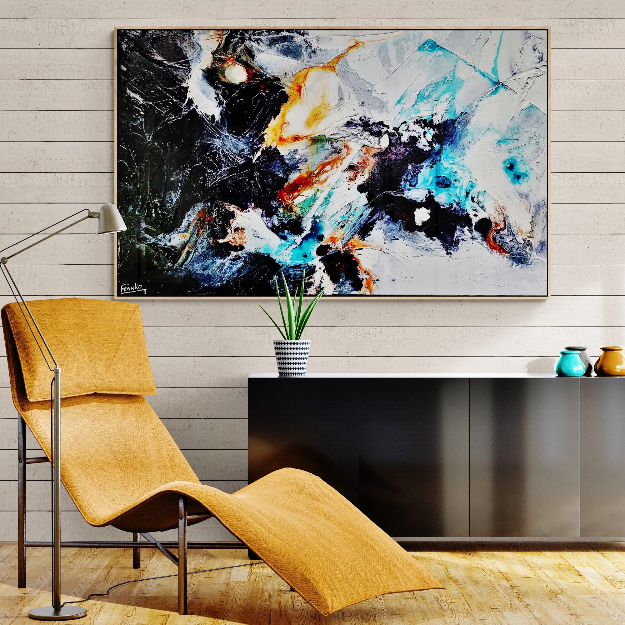 160cm x 100cm Black Oxide Rust Textured Abstract Wall Art Painting - Modern Industrial Decor for Living Room, Bedroom or Office