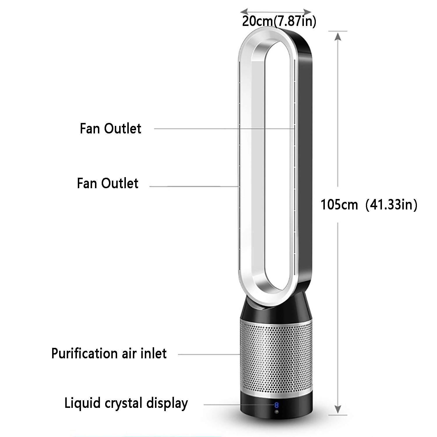 HSPLXYT Bladeless Tower Fan - Silent Oscillating Pedestal Fan with Remote Control, 8 Speed Settings & 9 Hour Timer (Rose Gold) - Perfect for Bedroom, Office, and Home Cooling