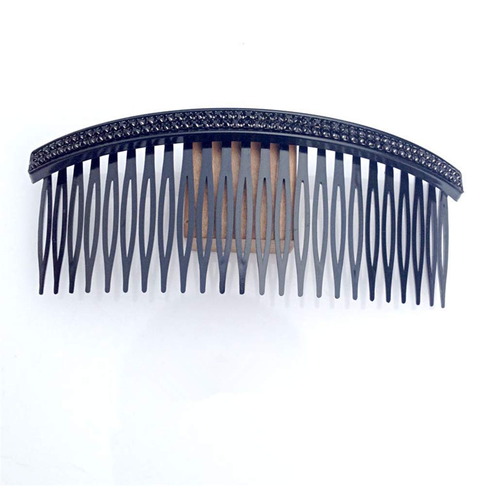 Ruihfas Fashion Women's 24 Teeth Rhinestone Hair Clip Comb - Double Rows Side Combs (4.72