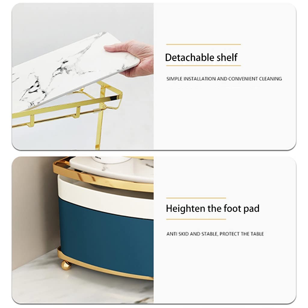 2-3 Tier Floating Shelves Makeup Organizer - Wire Cosmetic Storage Basket & Vanity Organizer Rack for Bathroom, Dresser, Countertop - Removable, Easy to Clean - Perfect for Small Space Organization & Beauty Product Display