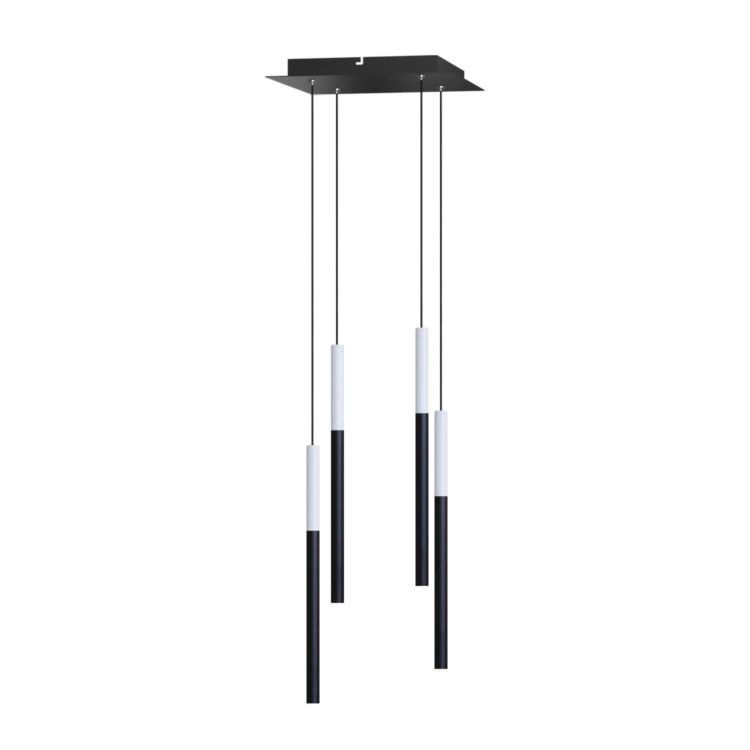 ALTAIR 4 Mini Pendant Lighting White-Black - LED Hanging Light Fixture for Kitchen Island, Bar, Foyer - Cluster Pendants - Dimmable, Adjustable Wire, Bulb Included - Perfect for Modern Dining Room, Bedroom, and Office Lighting