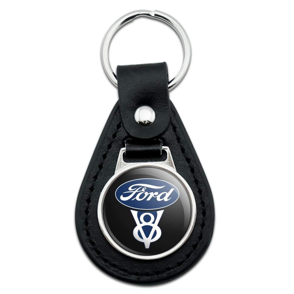 Ford Mustang Black Leather Keychain Collection - Premium Car Accessories for Mustang Enthusiasts | Perfect Gift for Car Lovers & Mustang Owners