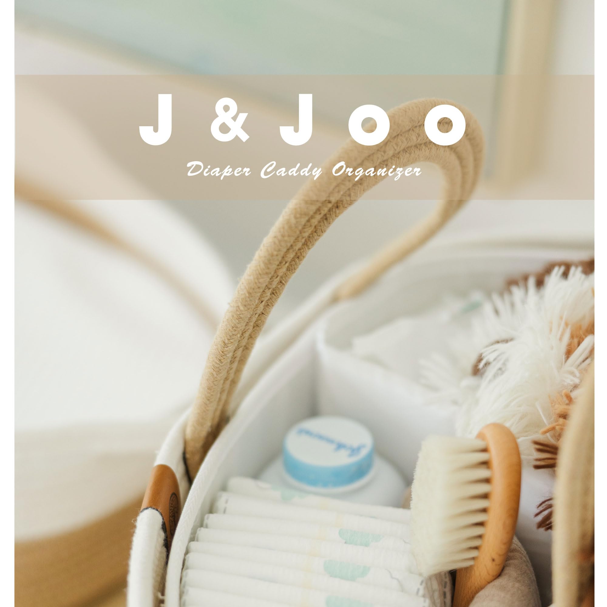 J&JOO 2-in-1 Baby Diaper Caddy Organizer with Water-Resistant Lining | Portable Diaper Storage Basket for Changing Table, Nursery & Travel | Newborn Essentials for Diapers, Wipes & Baby Care Products | Perfect for Home, Daycare & On-the-Go Parents