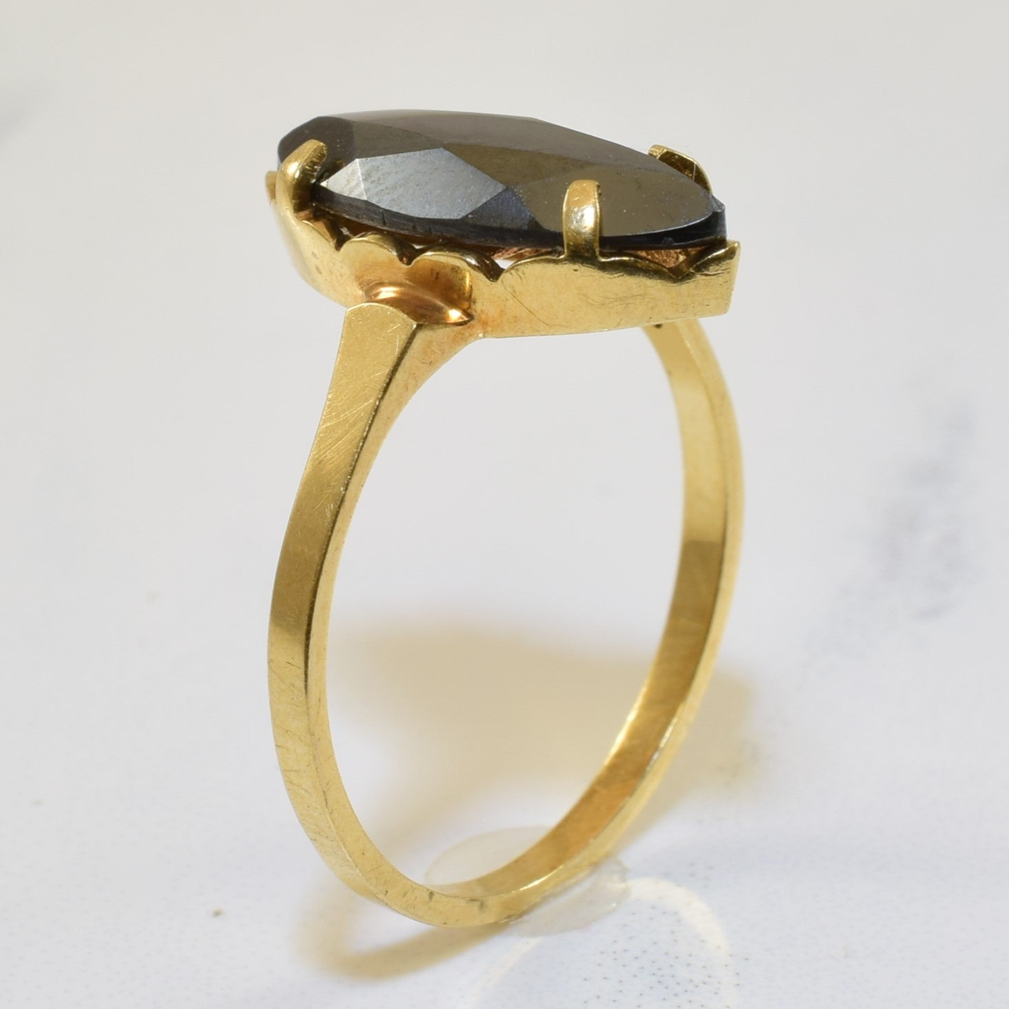 Elegant Marquise Hematite Ring - 3.00 Carat Genuine Stone - Size 6.75 - Perfect for Evening Wear, Date Nights & Special Occasions