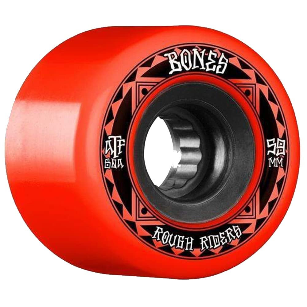 Bones Wheels ATF Rough Riders Skateboard Wheels - High Performance 99a Hardness for Street & Park Skating - Perfect for Rough Terrain and All-Terrain Riding
