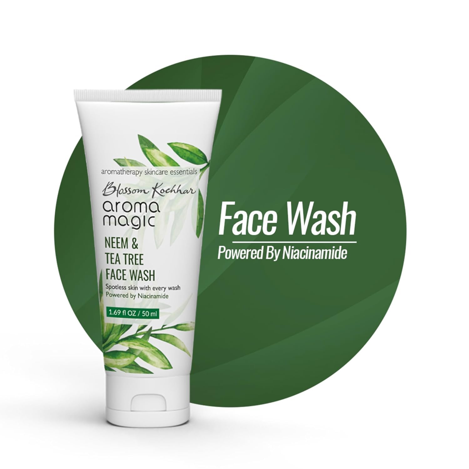 Aro.ma Magic Neem and Tea Tree Face Wash 100ml - Natural Acne Treatment & Oil Control - Perfect for Daily Skincare Routine & Sensitive Skin Care