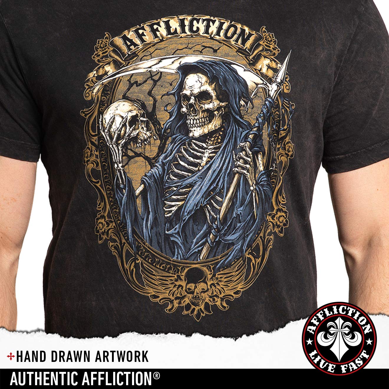 Affliction Men's Classic Core T-Shirts - Premium Cotton Graphic Tees for Casual Wear & Street Style | Gym, Outdoors, Everyday Comfort