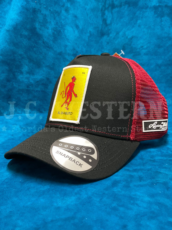 Larry Mahan MCBCLDBK El Diablito Mesh Back Baseball Cap - Black Adjustable Hat for Men, Perfect for Outdoor Sports, Hiking, and Casual Wear