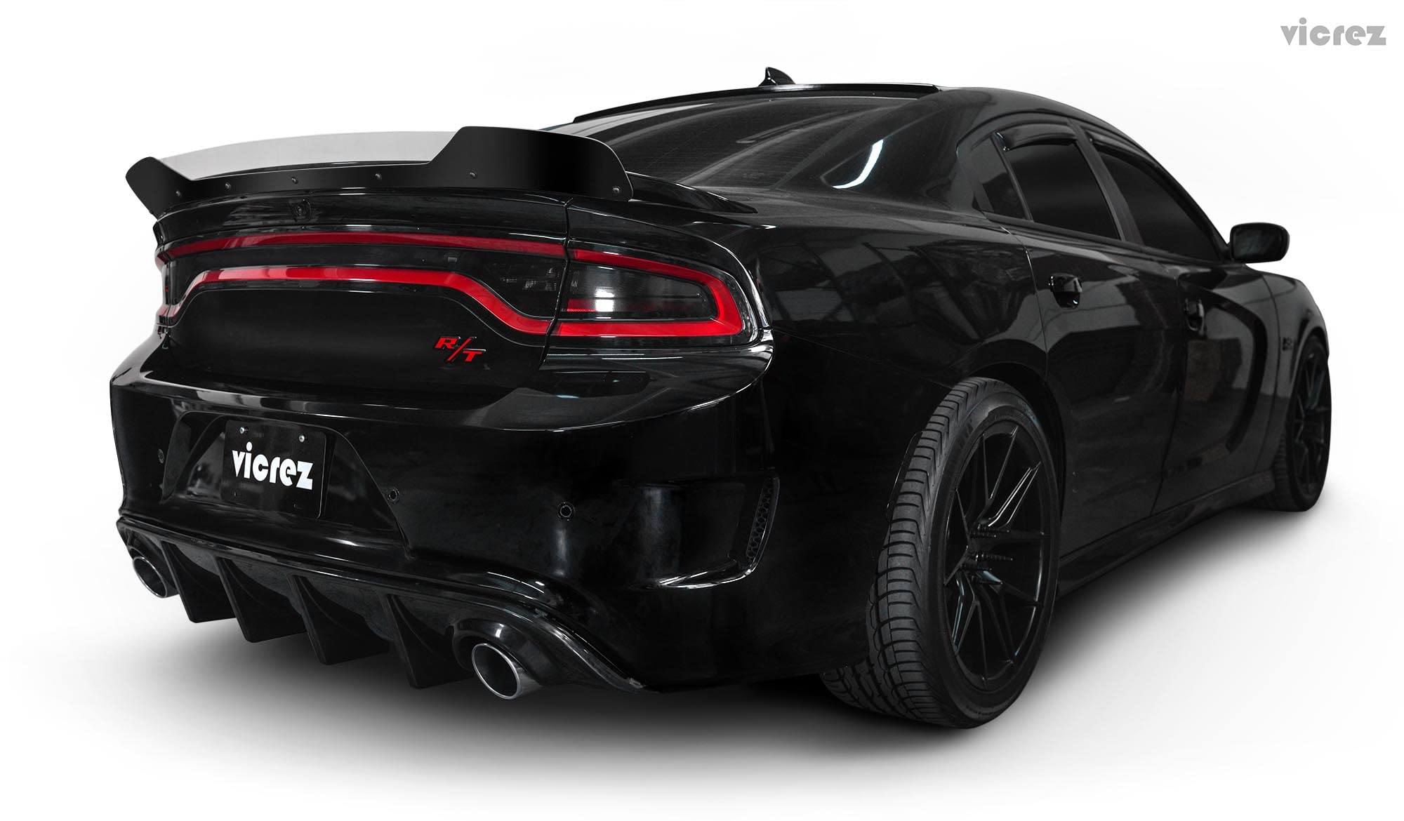 Vicrez V3R Style Rear Diffuser vz101705 - Compatible with Dodge Charger R/T, SRT 392, Hellcat (2015-2022) | High-Performance Replacement Diffuser for Enhanced Aerodynamics & Aggressive Styling | Perfect for Car Enthusiasts & Racing Enthusiasts