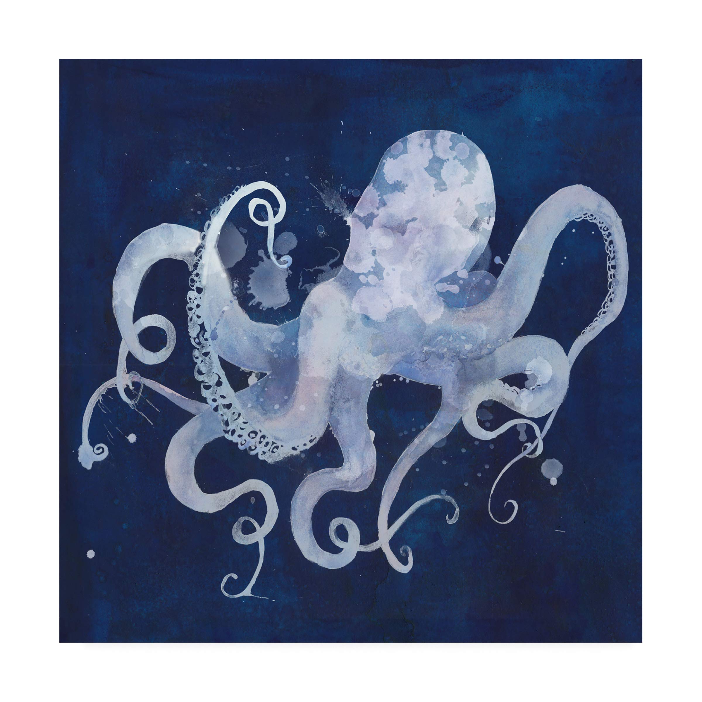 Grace Popp Octopus Shadow II Fine Art Print - 18x18 Inch Wall Decor for Living Room, Bedroom & Office | Modern Abstract Marine Animal Painting