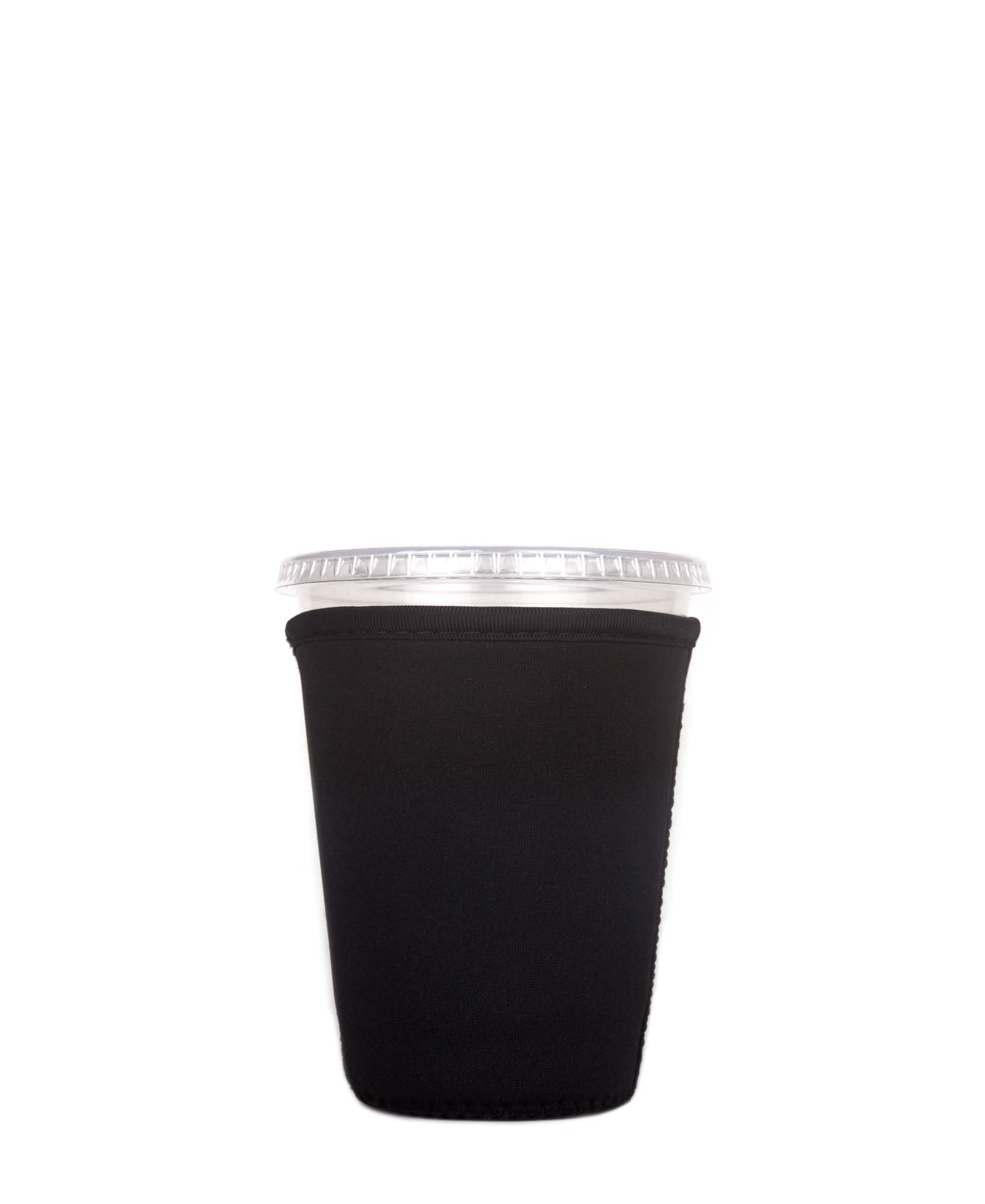 Eco-Friendly Reusable Neoprene Cup Sleeve for Iced Coffee & Cold Drinks - Black Small Size - Perfect for Starbucks Cups, Travel Mugs & Iced Beverages at Home or Office