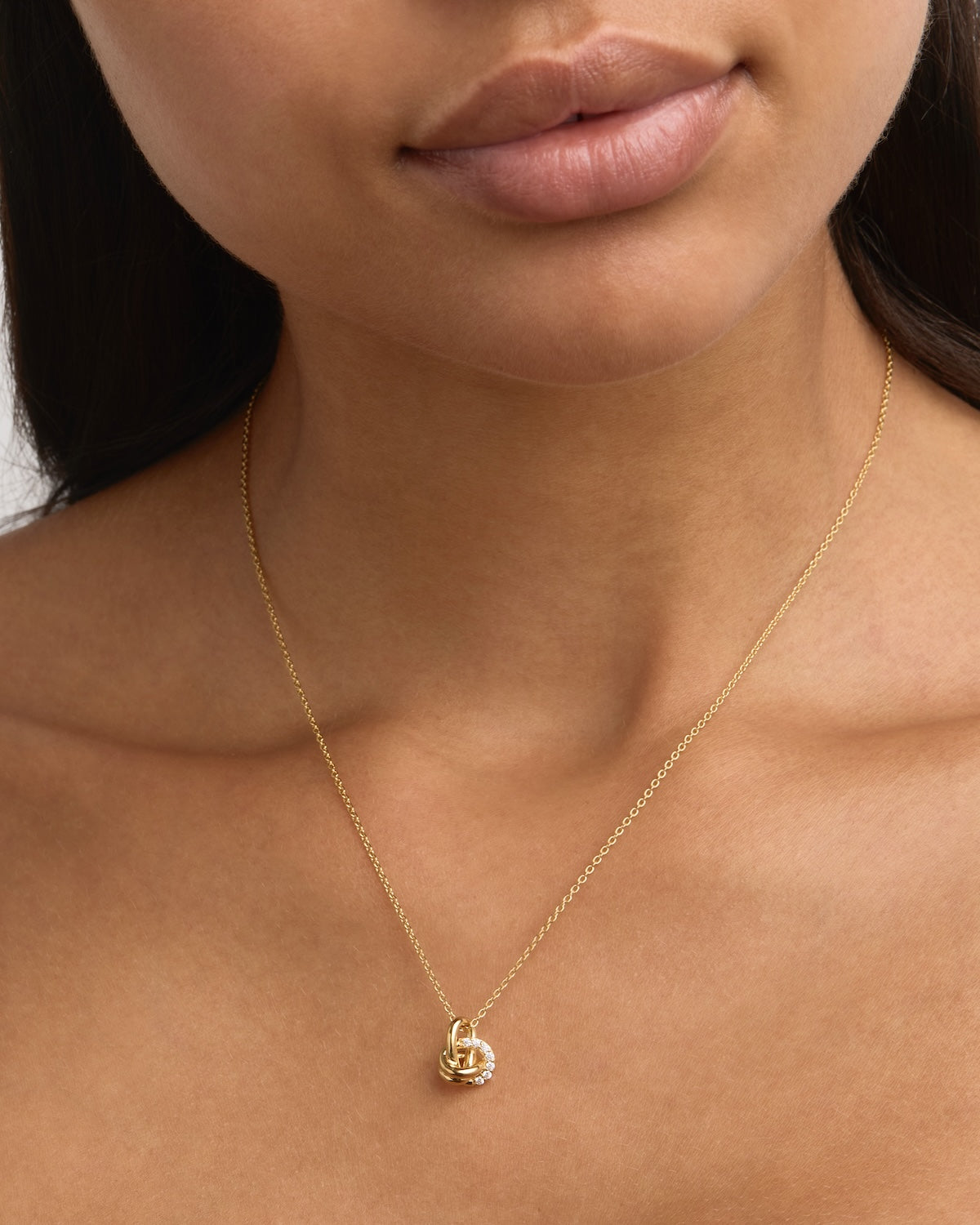 18K Gold Vermeil Endless Knot Necklace with Lab-Grown Diamonds | Elegant Buddhist Jewelry for Women | Perfect for Meditation, Yoga & Spiritual Gifts