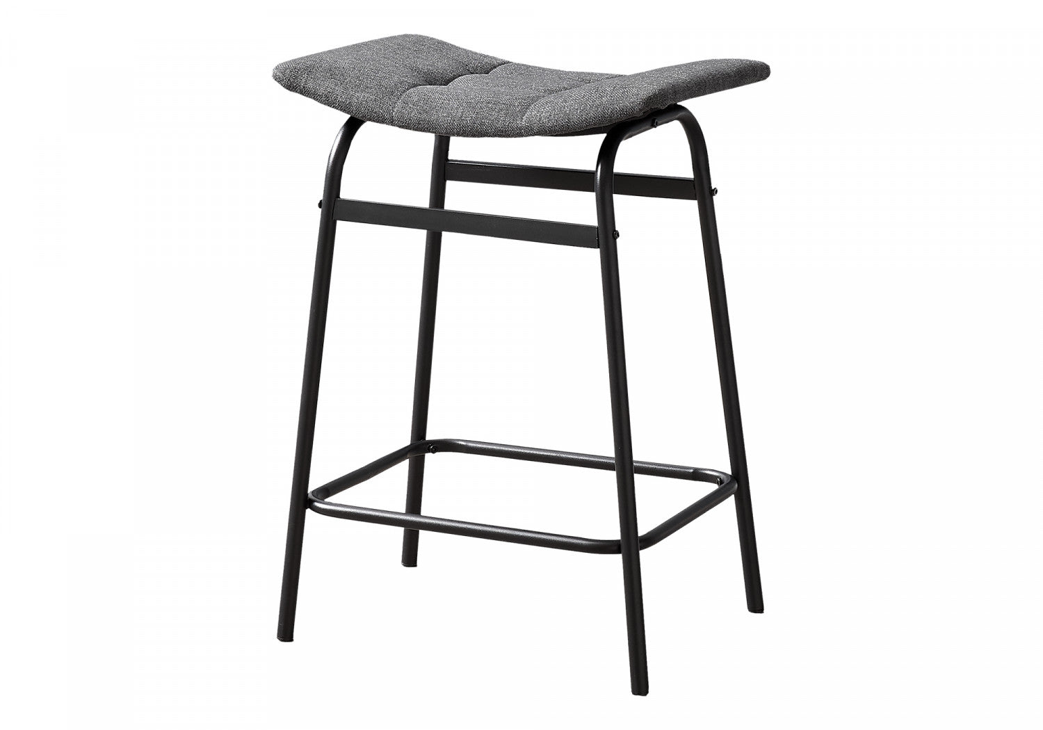 Baffin Counter Stool Set of 2 - Black & Grey Bar Stools for Kitchen Island, Breakfast Nook & Home Decor