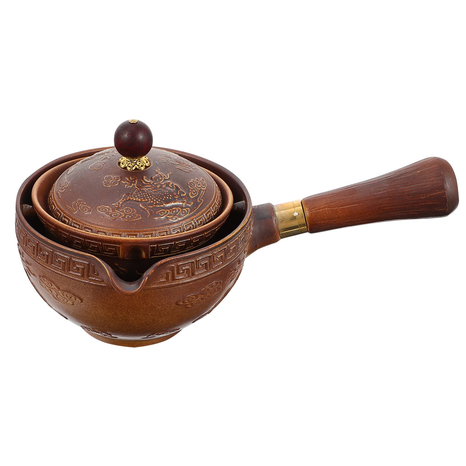 Premium Ceramic Teapot with 360° Rotating Side Handle - Loose Leaf Tea Infuser & Brewing Kettle for Home, Office & Tea Ceremony Use