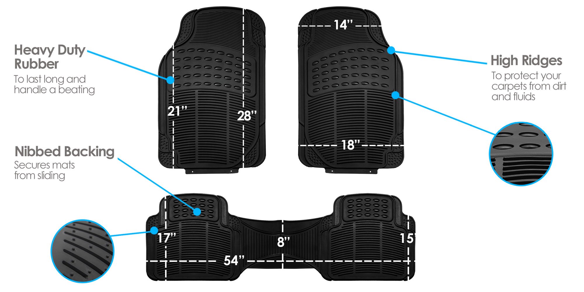 FH Group Universal Beige Car Seat Covers Full Set with Vinyl Floor Mats - Compatible with Cars, Trucks & SUVs, Airbag Safe, Split Rear Seat Design - Durable Flat Cloth & Combo Interior Accessories for Daily Commute, Road Trips & Family Protection