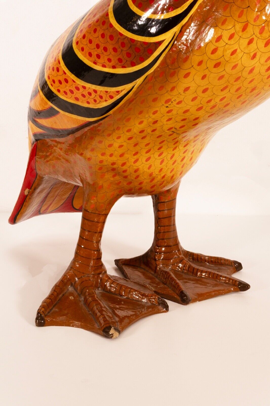 Sergio Bustamante Signed Pelican Sculpture - Hand Painted Modernist Paper Mache Artwork | Unique Home Decor & Collector's Piece for Living Room, Office or Gallery Display