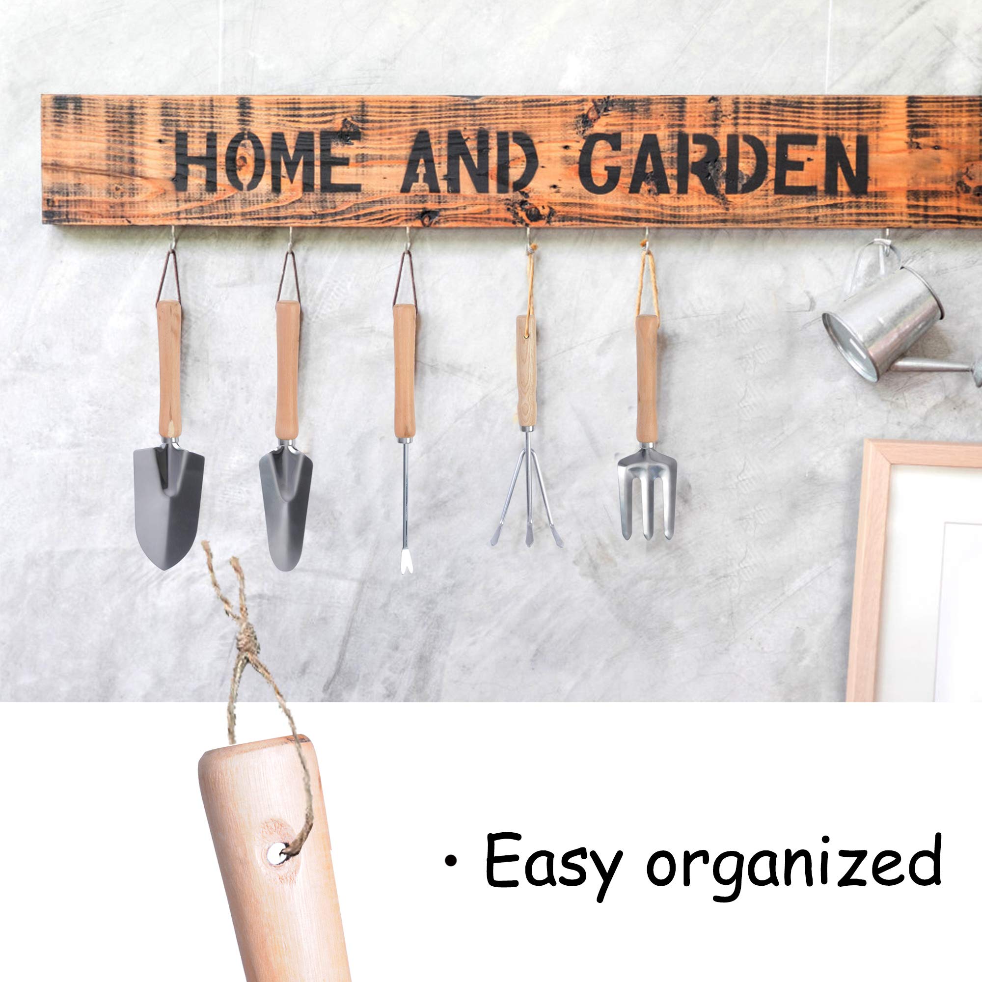 **LUCKYERMORE 9-Piece Heavy Duty Garden Tool Set with Ergonomic Wooden Handle & Detachable Tool Kit – Sturdy Gardening Stool for Planting, Weeding, and Landscaping**    *(Ideal for Home Gardens, Backyard Landscaping, and Outdoor Planting Projects)*