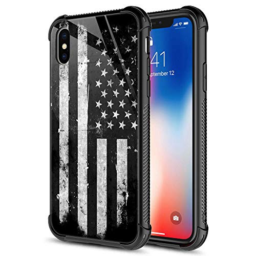 Black and White Grunge American Flag
