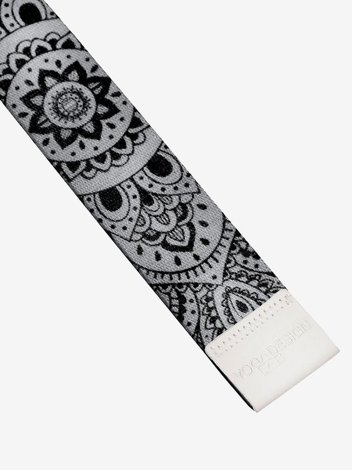 Yoga Design Lab Premium Mandala Black Yoga Strap - Non-Slip Stretch Belt for Yoga, Pilates & Stretching - Ideal for Home, Studio & Travel Use