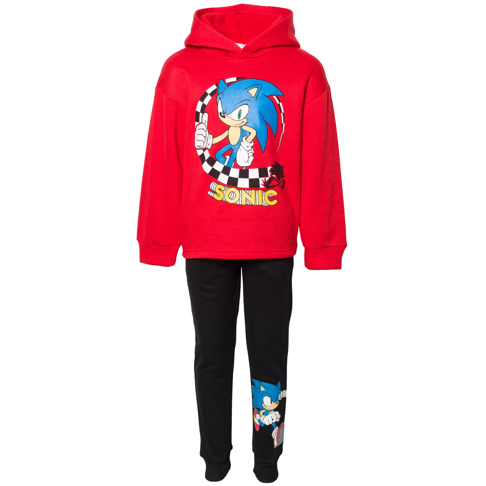 SEGA Sonic the Hedgehog Fleece Pullover Hoodie and Pants Outfit Set for Toddler to Big Kid (2T-20) - Cozy Winter Wear for Boys & Girls, Birthday Gift & Holiday Outfit