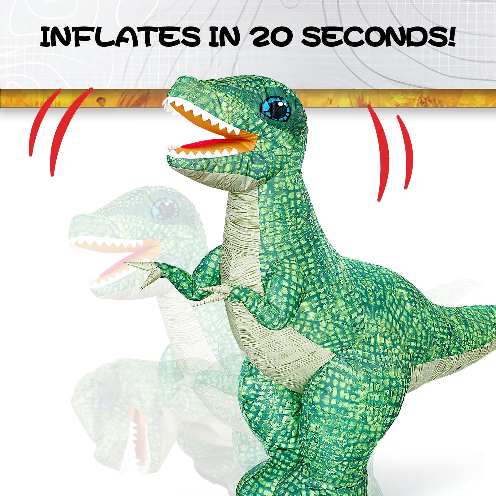 2.4GHz Remote Control Inflatable Dinosaur Toy for Kids - Rechargeable Electric Walking Dinosaur with 360° Rotation, Forward & Backward Movement - Perfect Birthday Gift for Boys Age 6-12 | Indoor & Outdoor Play, STEM Learning Toy, Party Favor