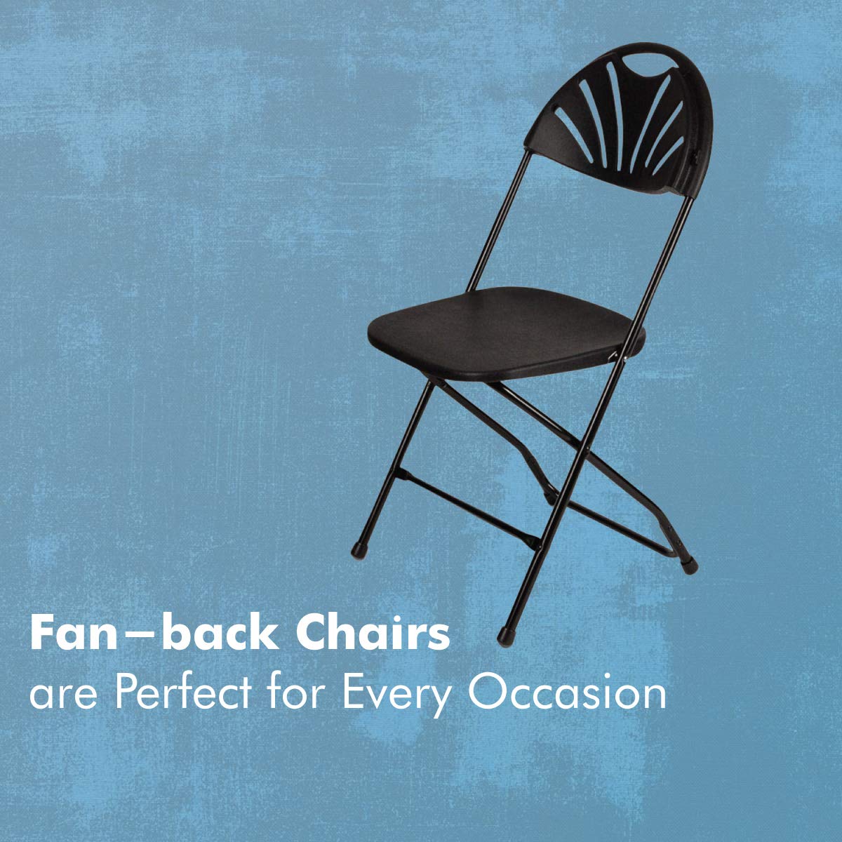 TitanPRO Black Fanback Plastic Folding Chairs - Heavy Duty 18 Gauge Steel Frame Stackable Dining Chairs - Commercial Grade for Outdoor, Wedding, Party & Event Seating - 10 Pack - Perfect for Banquets, Catering & Backyard Gatherings