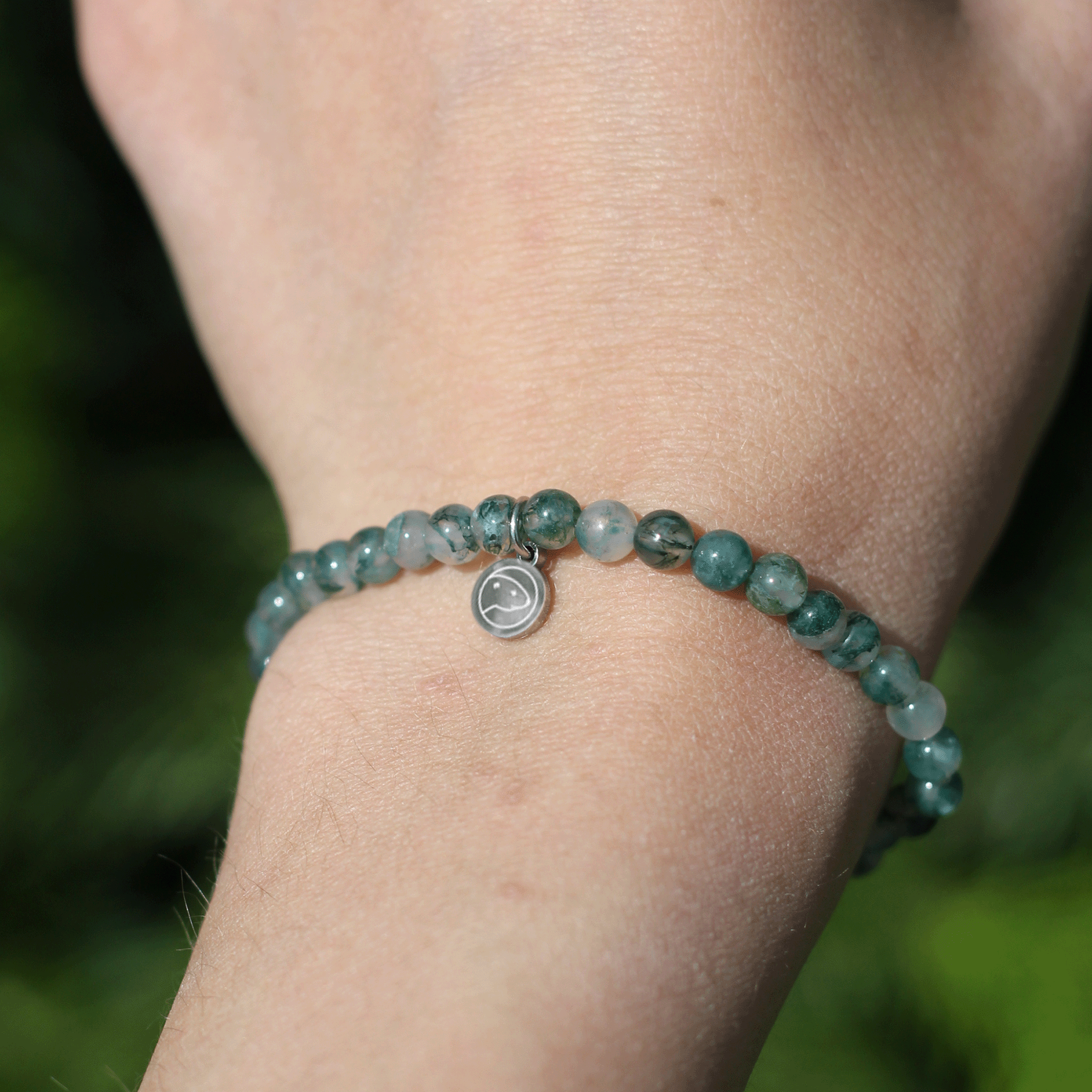 Natural Aquatic Agate Beaded Bracelet for Women - Mini Adjustable Healing Crystal Jewelry for Meditation, Yoga & Spiritual Wellness