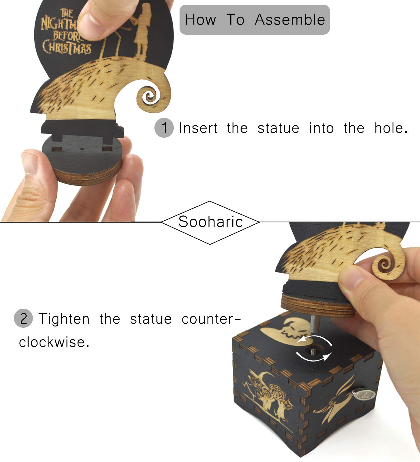 Rotating Christmas Music Box - 'The Nightmare Before Christmas' Inspired Holiday Decor for Parties, Home & Room Decoration | Perfect Gift for Disney Fans