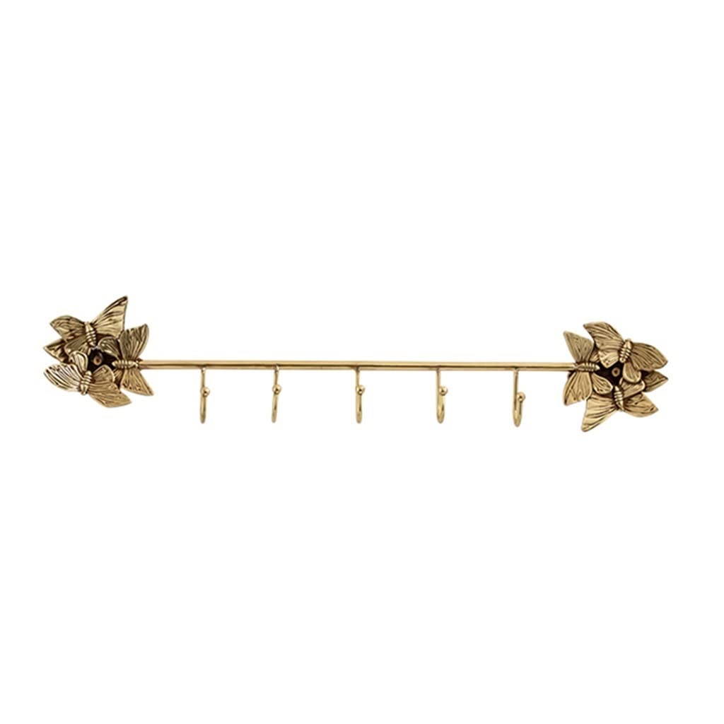 Brass Butterfly Wall Hook - Decorative Coat Hooks for Bedroom, Living Room & Entryway | Vintage Style Wall Mounted Hanger for Jackets, Hats & Bags