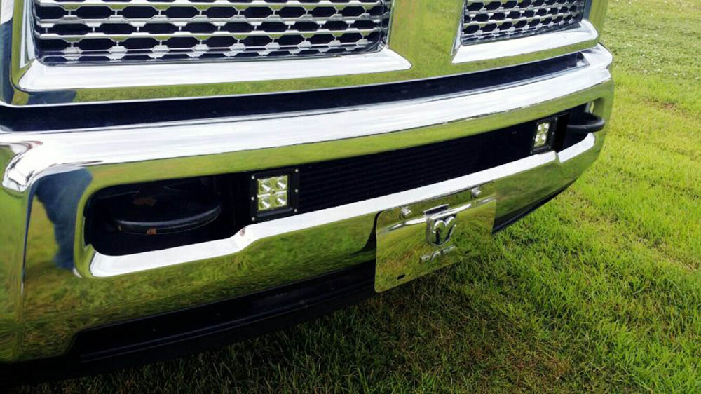40W CREE LED Pods with Lower Bumper Mounting Bracket - Compatible with 2009-2018 Dodge RAM 2500/3500 - Off-Road Lighting for Trucks, ATVs & Trailers