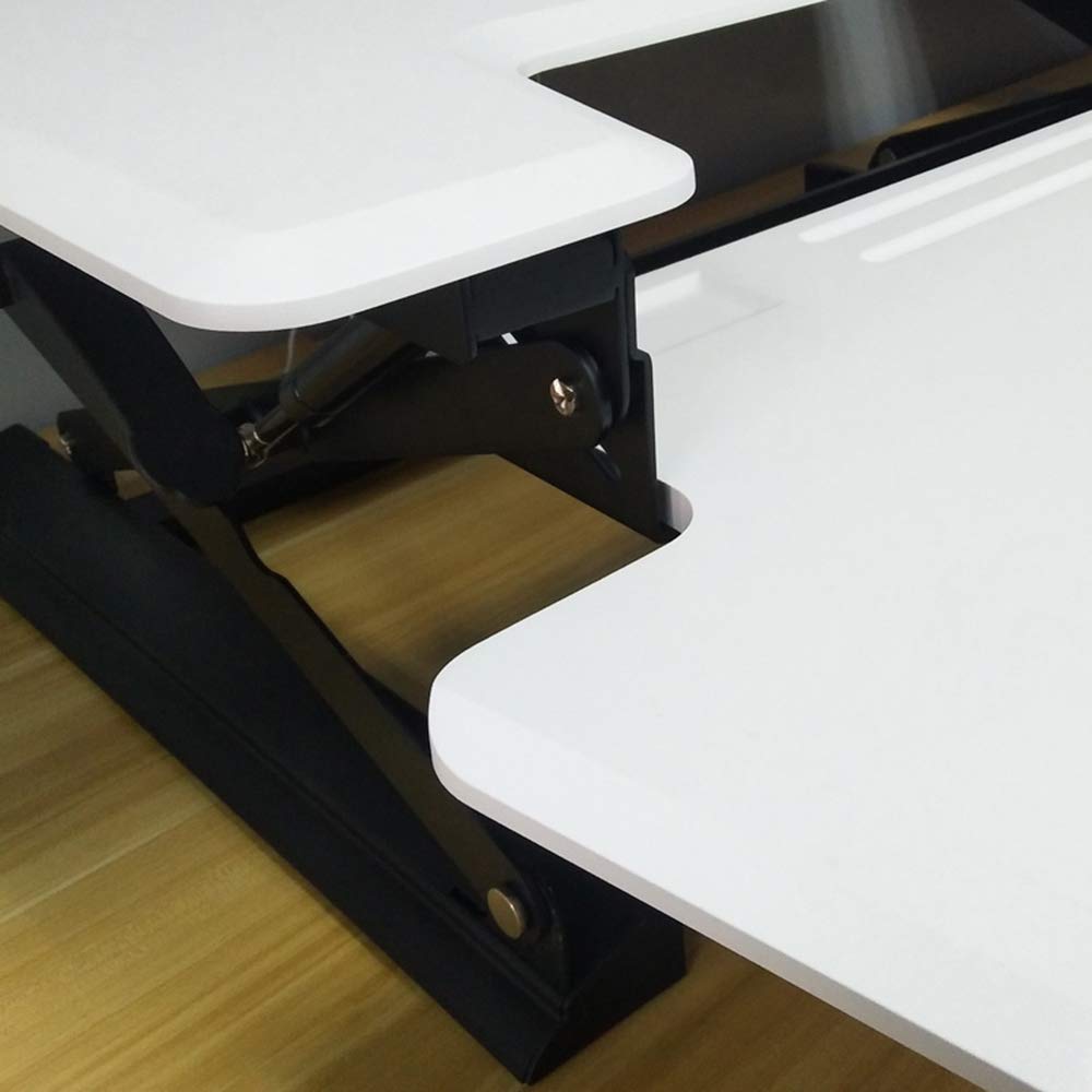 Adjustable Height Standing Desk - 13-Speed Hydraulic Lift Mechanism, Foldable Mobile Office Computer Desk for Home & Work (Black) | Perfect for Remote Work, Study & Small Spaces