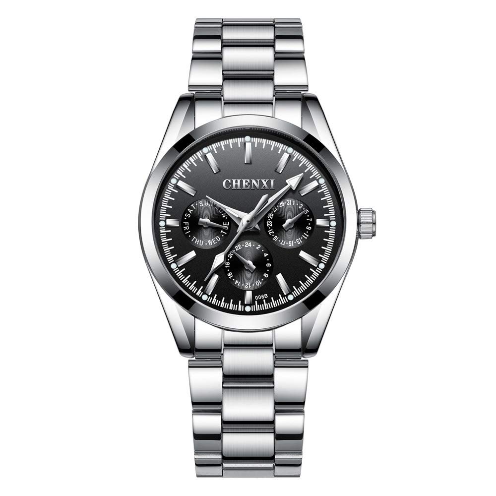 Gosasa Couple Watches for Women and Men - Silver Stainless Steel His & Hers Matching Quartz Watches - Perfect for Anniversaries, Weddings, and Romantic Gifts