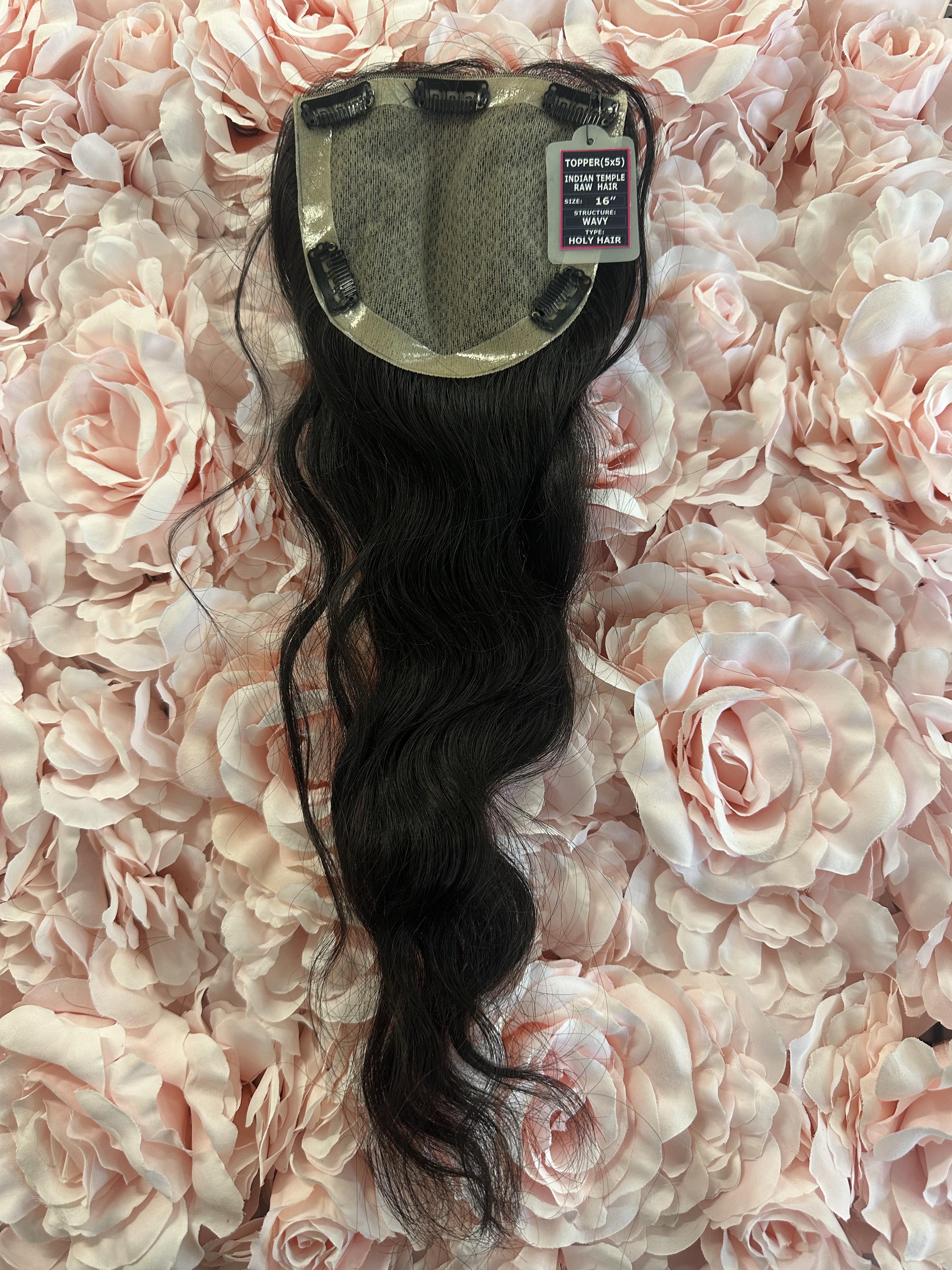 Premium 5x5 Raw Indian Wavy Hair Topper for Women - Natural Look & Volume - Perfect for Daily Wear, Parties & Special Occasions
