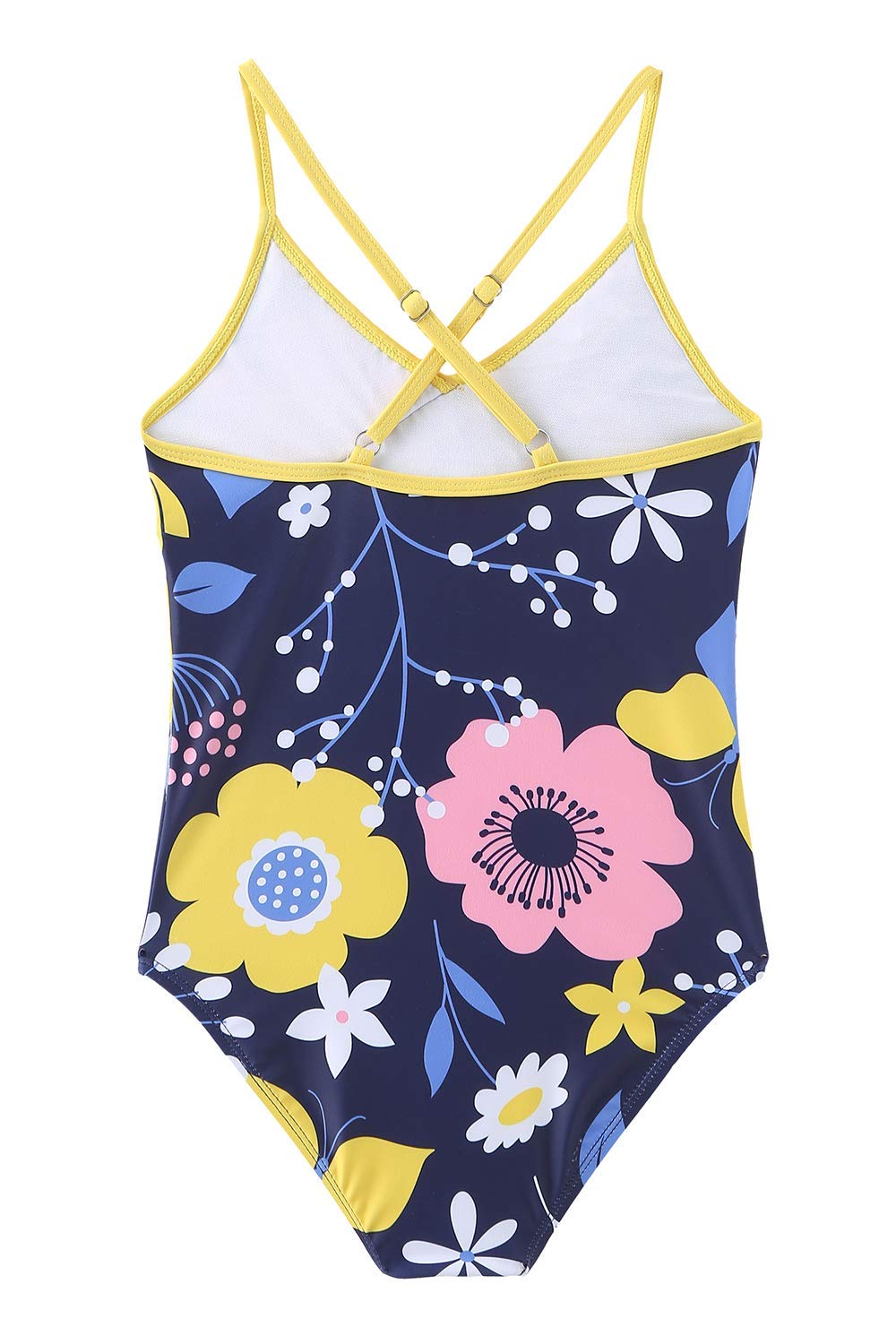 Hawaiian Ruffle One Piece Swimsuits for Girls - Cute Beach Bathing Suit for Summer Vacation, Pool Party & Tropical Getaway