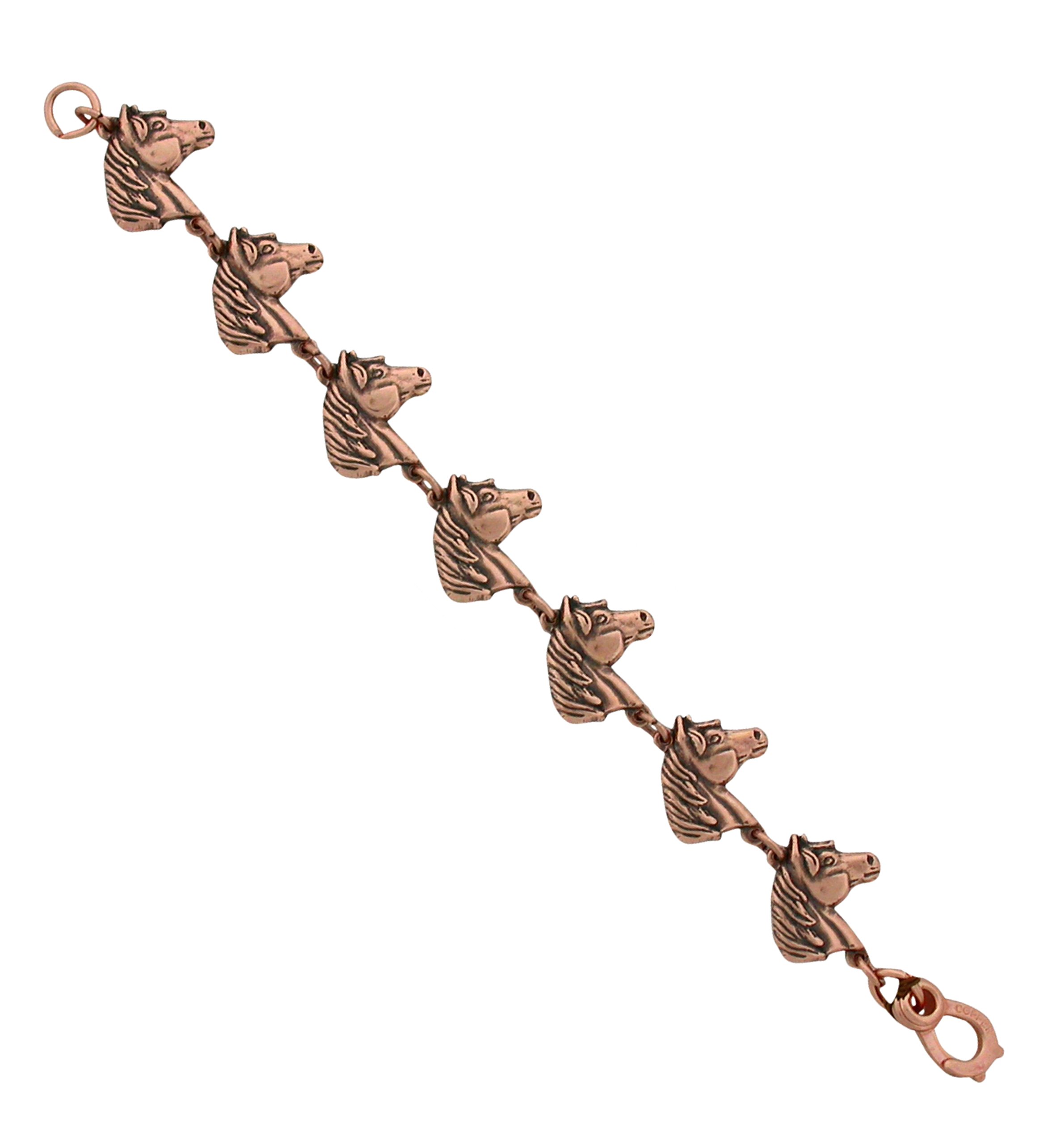 7 1/2 Inch Copper Horse Link Bracelet - Handmade Sunrise Copper Jewelry for Women - Perfect for Boho Fashion, Western Style & Everyday Wear