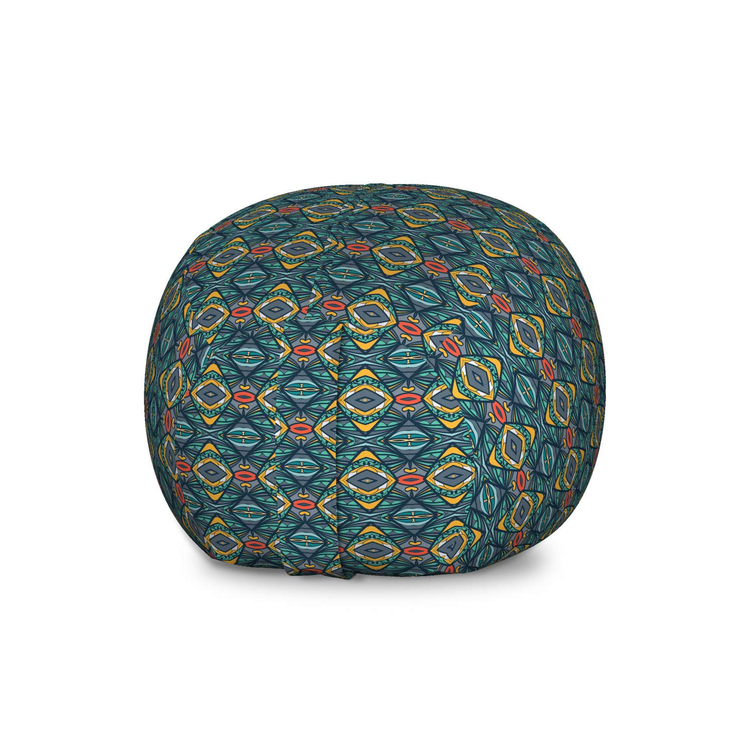 Ambesonne Large Washable Toy Storage Bag Chair - Abstract Diamond Pattern with Tribal Folkloric Design, Multicolor Organizer for Stuffed Animals | Perfect for Kids' Room, Playroom & Nursery Organization