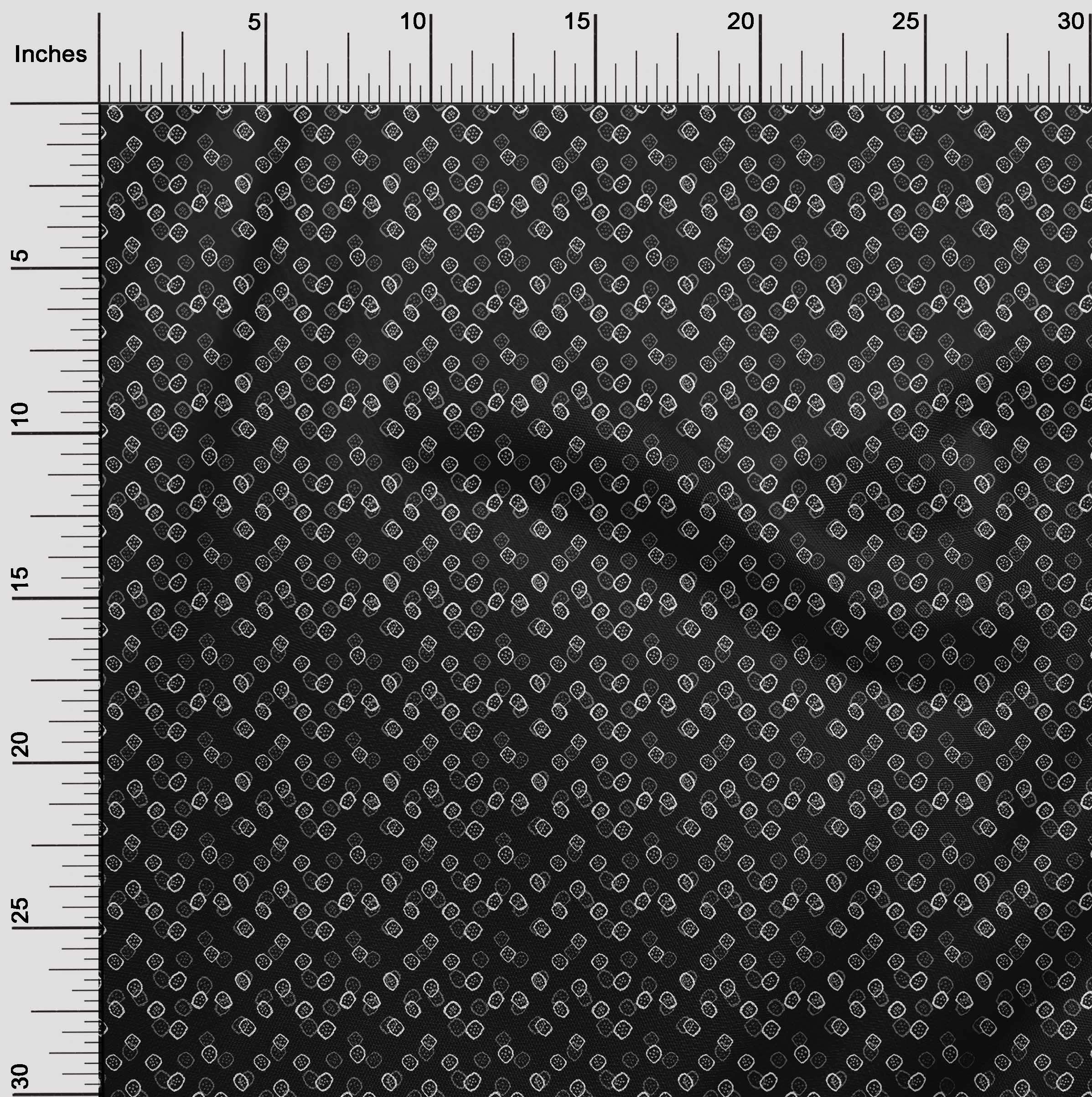 Premium Cotton Poplin Twill Black Bandhani Print Fabric by The Yard - 56 Inch Wide Dress Material for Ethnic Wear, DIY Fashion & Home Decor