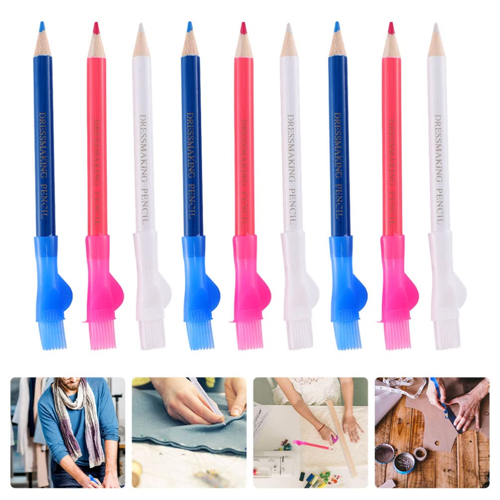 FAVOMOTO 9-Piece Fabric Markers & Chalk Pencils Set - Water Soluble Tailor's Chalk for Sewing, Dressmaking, DIY Crafts | Perfect for Quilting, Pattern Marking & Fabric Design Projects