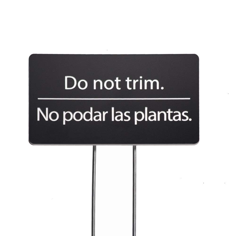 Bilingual Acrylic Yard Signs - Set of 2 Black Garden Markers for Plants | Weatherproof Outdoor & Indoor Use for Lawn, Farm, Greenhouse